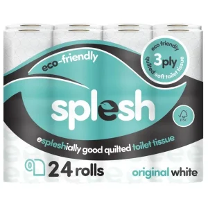 24 Rolls Splesh Soft & Quilted White, Lavender Aloe Vera