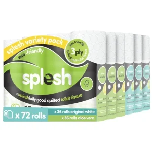 72 Toilet Rolls Variety Pack | Aloe Vera & White Rolls