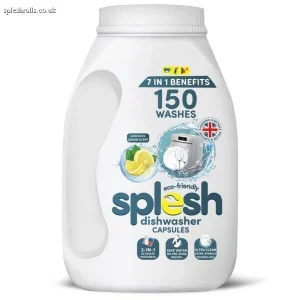 Splesh 3 in 1 Ultimate Freshness Dishwasher Tablets, Lemon Scent 150 Washes