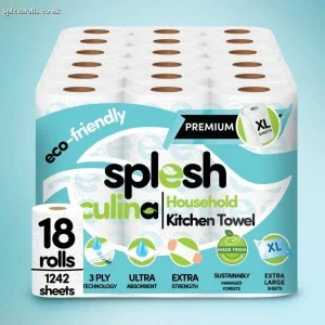 Splesh Culina Kitchen Towel 3 Ply Ultra Absorbent Household XL Roll, 18 Rolls