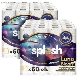 Splesh Quilted Luna Bloom 3-Ply Luxury Scented Toilet Tissue Paper, 120 Rolls