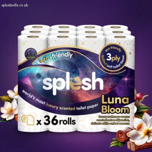 Splesh Quilted Luna Bloom 3-Ply Luxury Scented Toilet Tissue Paper, 36 Rolls