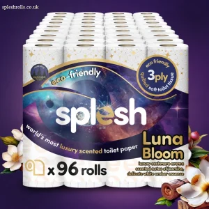 Splesh Quilted Luna Bloom 3-Ply Luxury Scented Toilet Tissue Paper, 96 Rolls