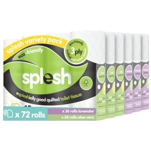 Splesh Super Saver 72 Toilet Rolls (36 Aloe vera+36 Lavender)