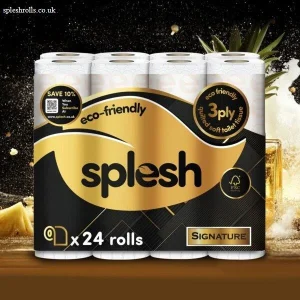 Splesh Toilet Roll Signature Scented 24 Rolls|Quilted 3-Ply Soft Toilet Paper