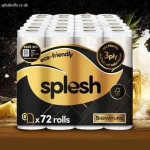 Splesh Toilet Roll, Soft & Quilted Eco-Friendly, Signature, 72 Rolls