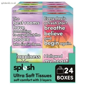 Splesh Ultra Soft Tissues, 24 Cube Boxes (1,296 Total) Bulk Pack